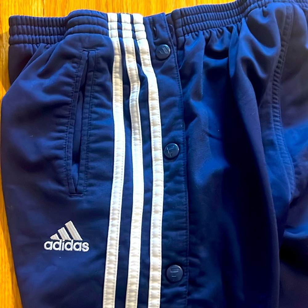 Adidas Boys pull off snap leg pants